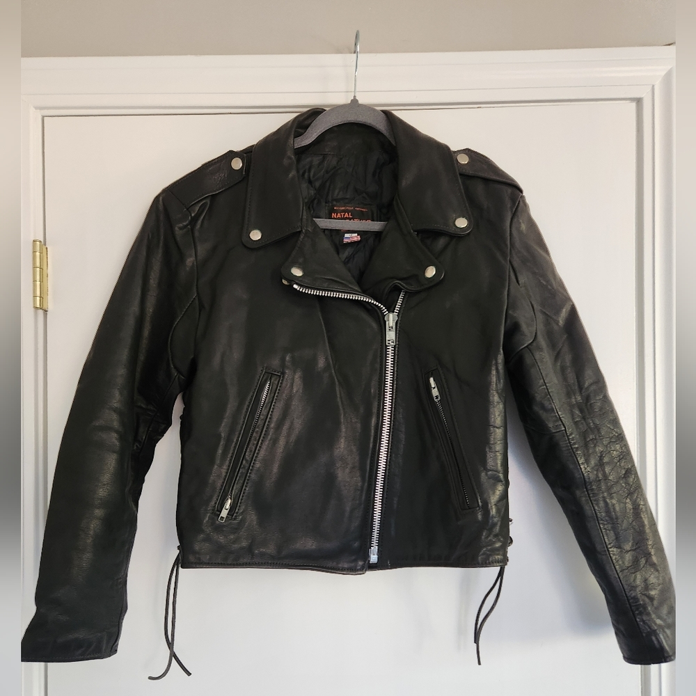 Women's Authentic Leather Biker Jacket. Size 12.